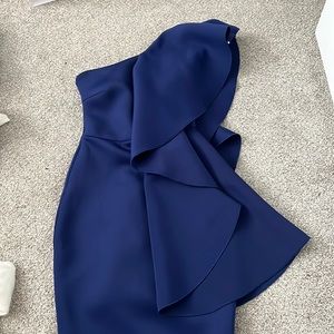 Misguided NWT One shoulder Blue dress